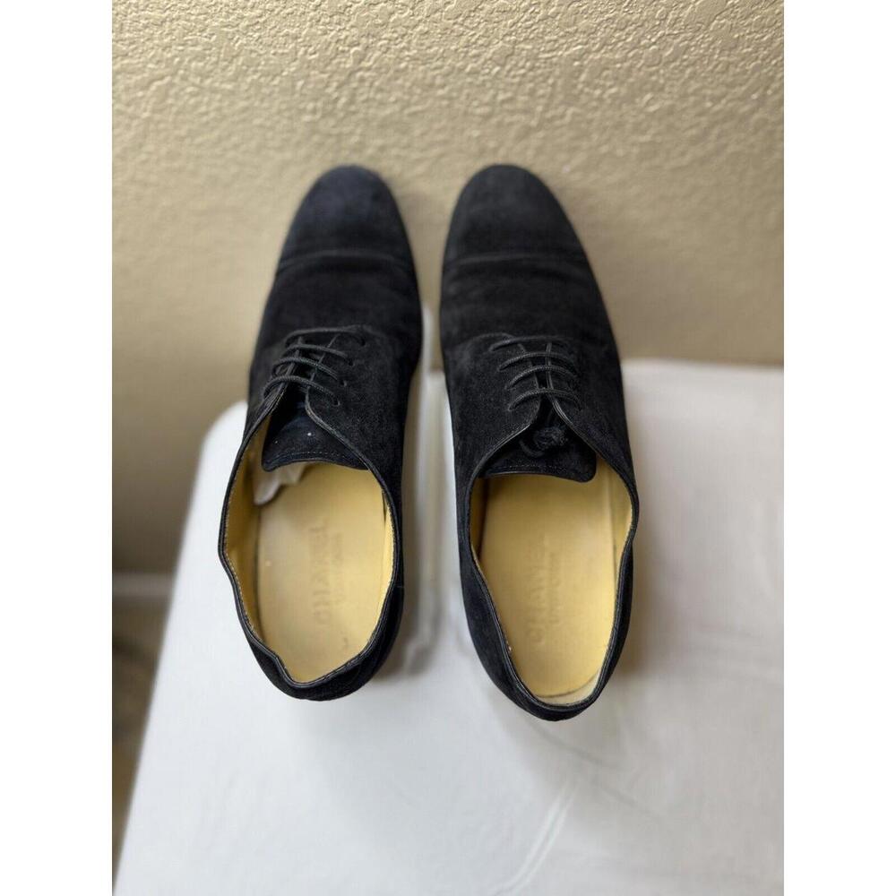 Chanel Uniform Black‎ Suede Classic Dressy Vintage Men Oxford Loafers Size 40c
